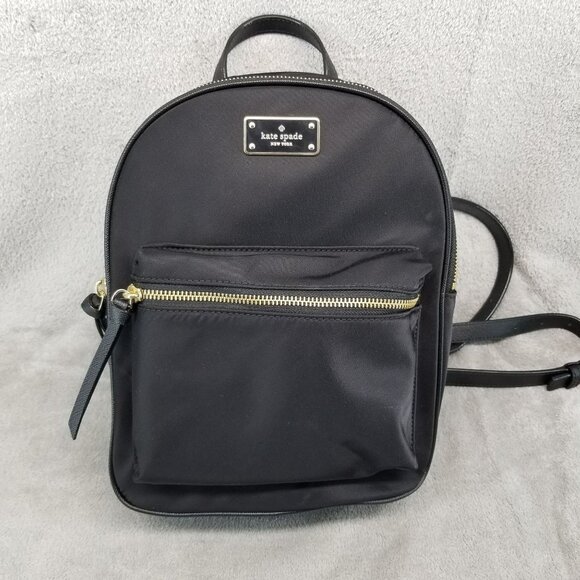 Kate Spade Purse Womens Black Nylon Bradley Wilson Road Backpack 11x9x6 - Picture 1 of 15